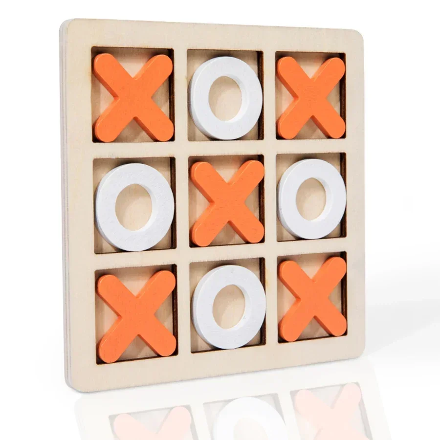 ไม้ XO Tic-tac-toe ปริศนาของเล่น Casual Battle BOARD เกมเด็ก Interactive BOARD คิดเกม