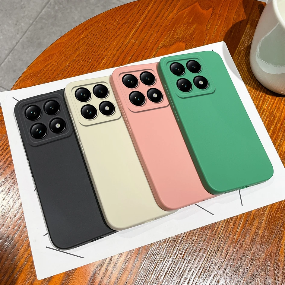 Cover For Xiaomi 14T Pro 5G Soft Cases Black Green Pink White Solid Color Pattern Silicone Housing For Xiaomi 14 T 14Tpro Coques
