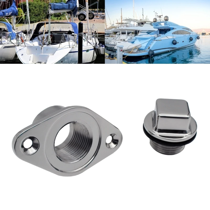 Upgraded Boat Drain Plug High Polished 316 Stainless Steel Garboard Bilge Drain Plug Bung for Marine Boat Hull Replace