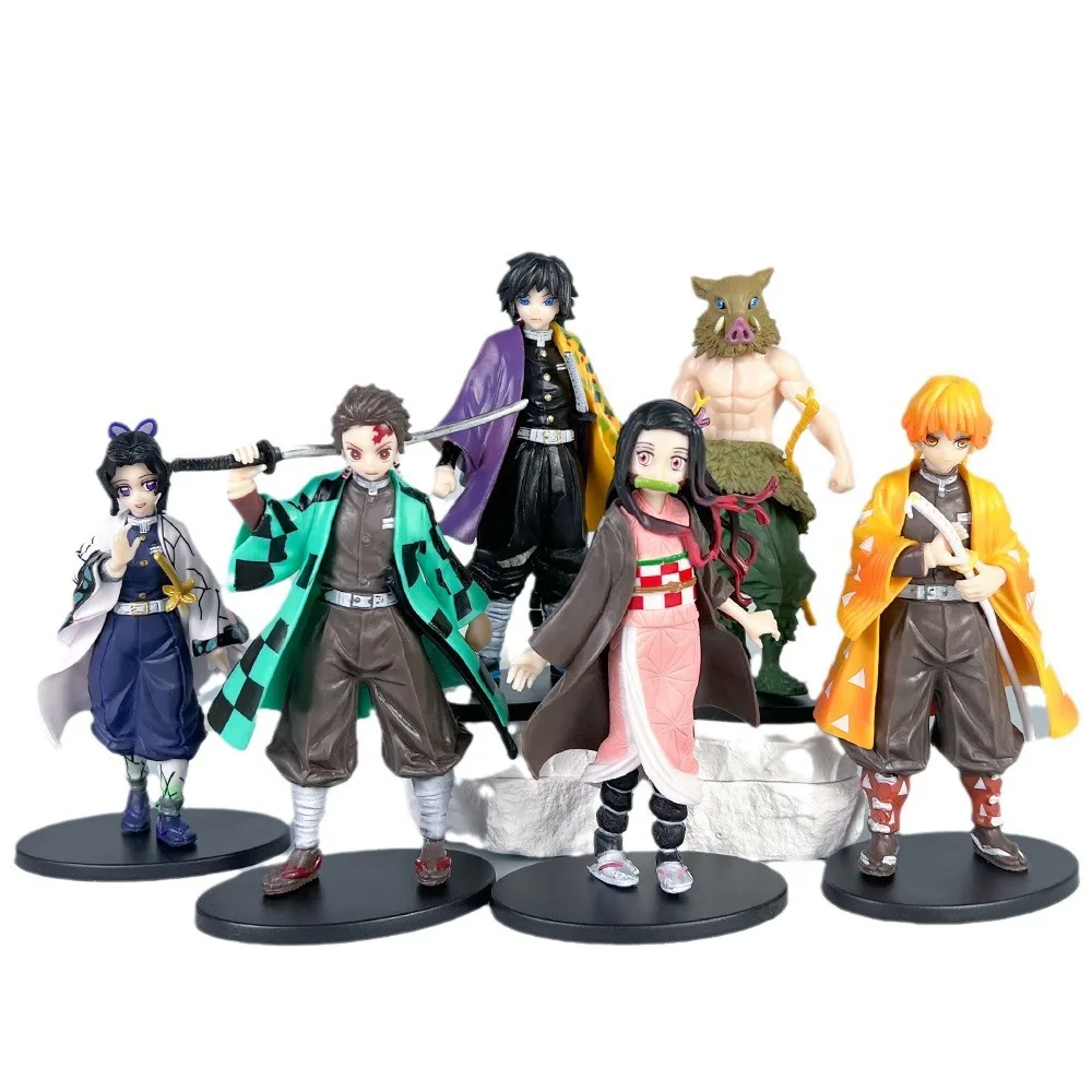 Tee Acchion Figuur Demon Sayaer Demon Slayer: Kimetsu no Yaiba Figuur Kamado Tanjiro Azuma Zenitsu Nezuko Warrior PVC Model en ys