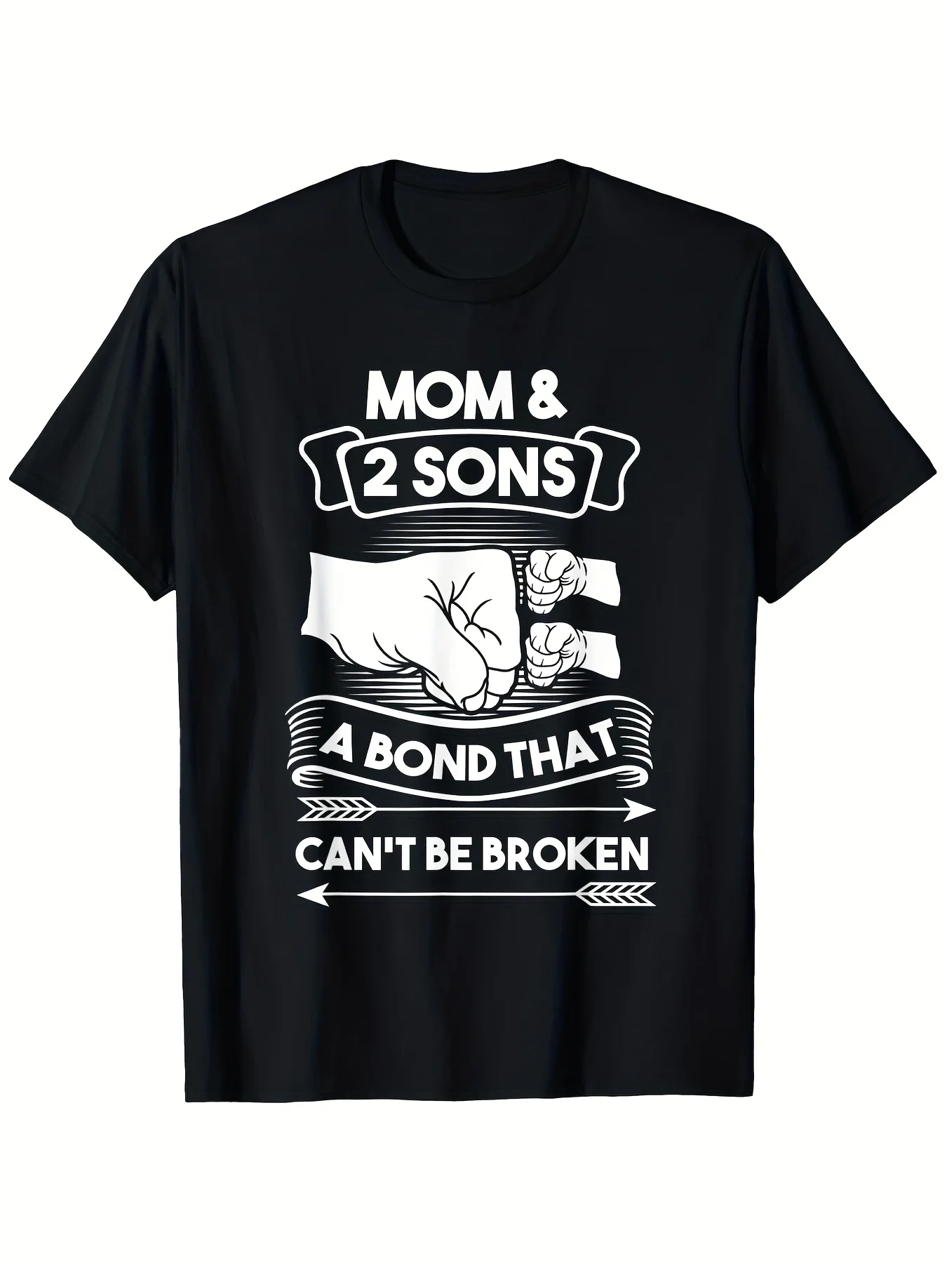 Mother-child Love Does Not Break The Printed T-shirt, Casual Round Neck Short-sleeved T-shirt, Warm Family Design, Machine Washable, Sizes S To XXXL Mother T-shirt, Men's Casual Short-sleeved Round Neck T-shirt