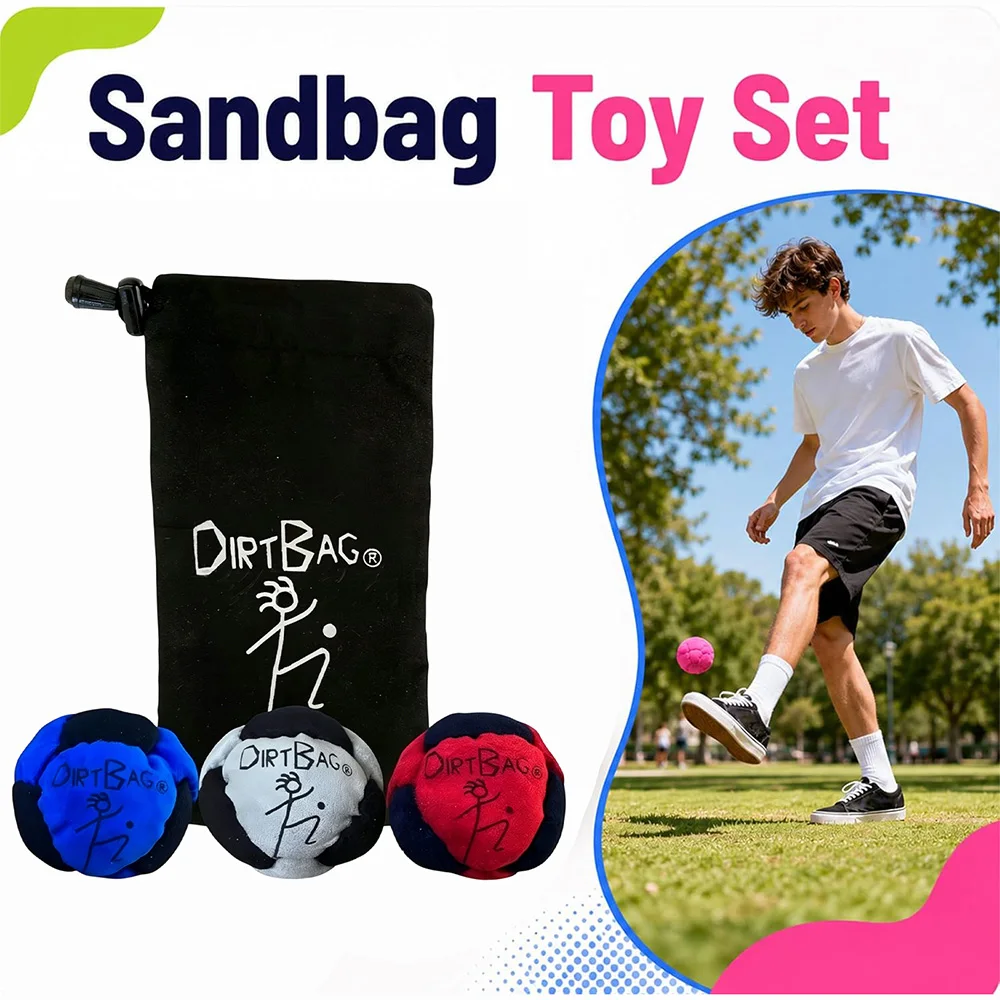 Classic Sacks Ball Assorted Sack Footbag Bulk Hand-Made Sand Filled for Juggling Balls for Beginners Player Party Training