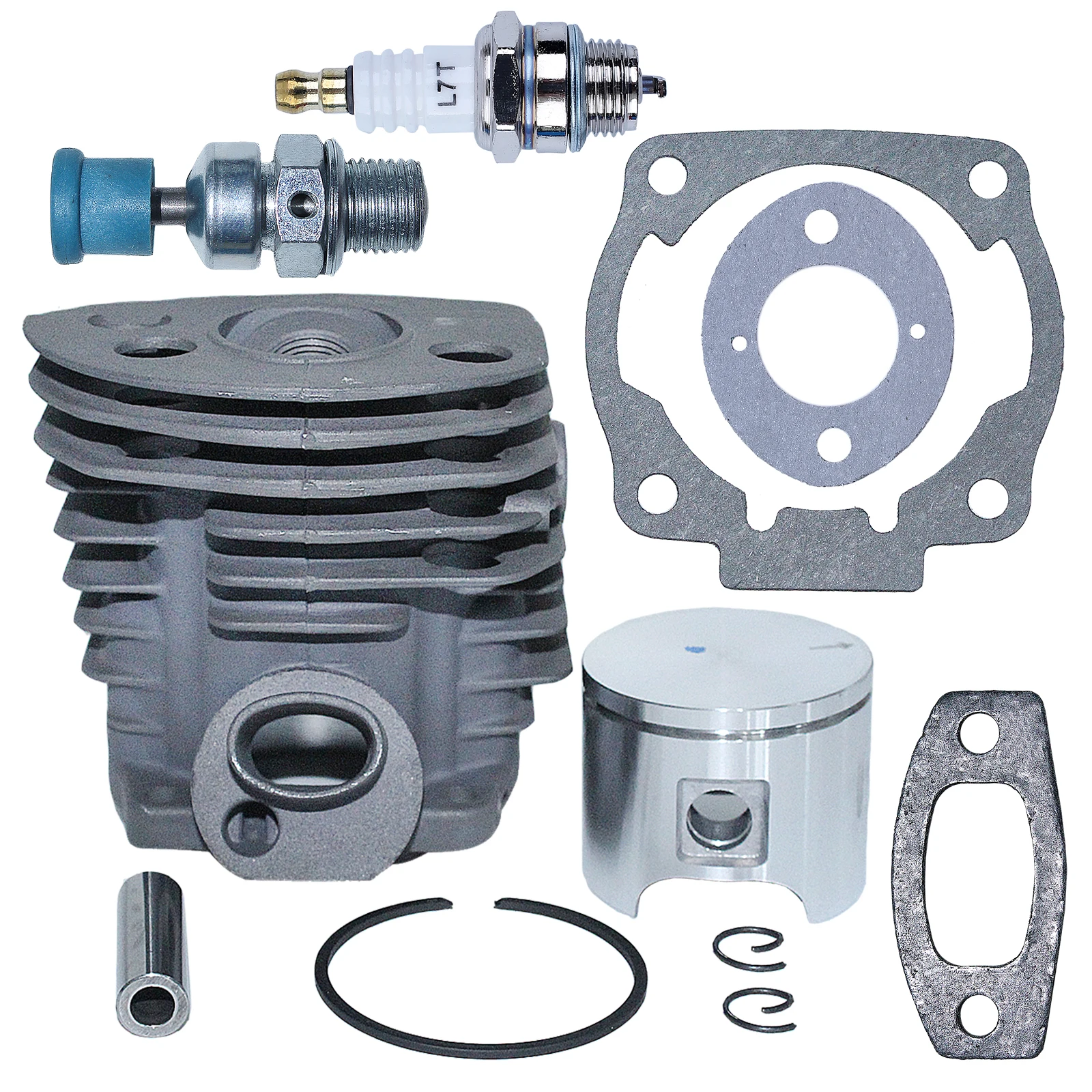 Junta de pistón de cilindro de 46mm para motosierra Husqvarna 55 51, válvula de descompresión, bujía, 503609171