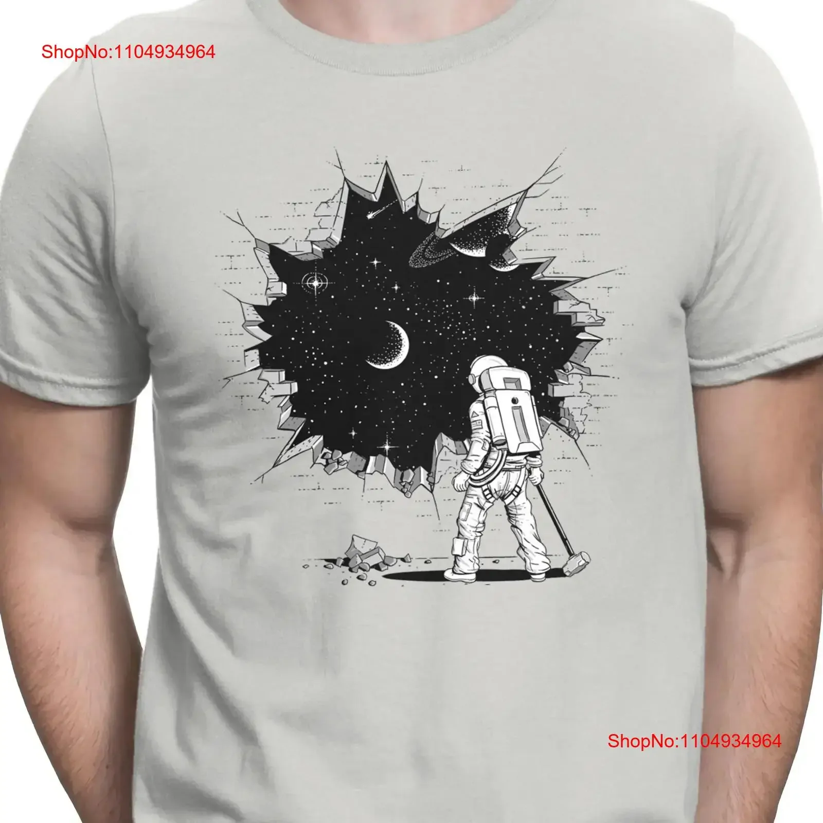 

Прорыв космоса Сюрреалистическая футболка с изображением Вселенной астронавта, винтажная, универсальная, удобная, растянутая, стильная, повседневная, дышащая