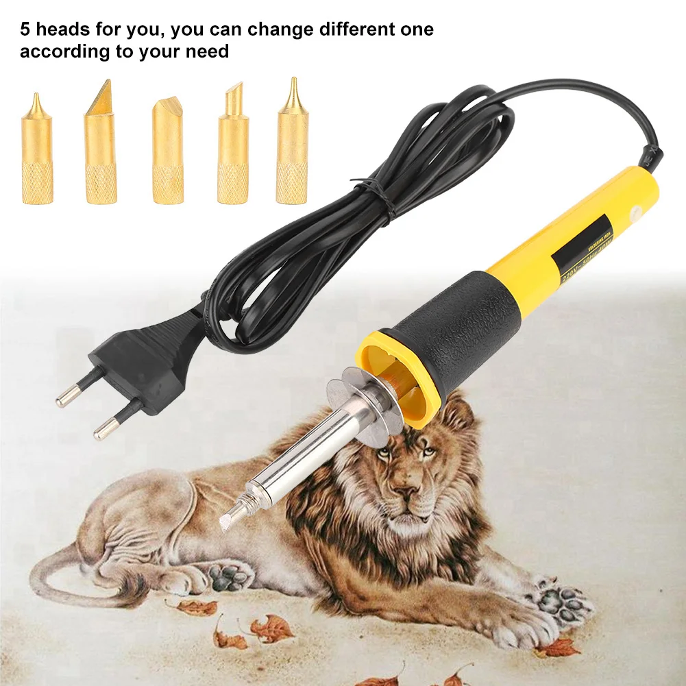 Leather Process Tool Leather Pyrography Tool Pyrography Pen Leather Wood Craft Electric Woodburner Leather Tool 40W Woodburner