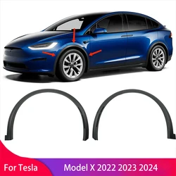 For Tesla Model X 2022 2023 2024 Front Rear Wheel Eyebrow Arch Flare Fender Molding Trim Left Right Leaf Plate Cover