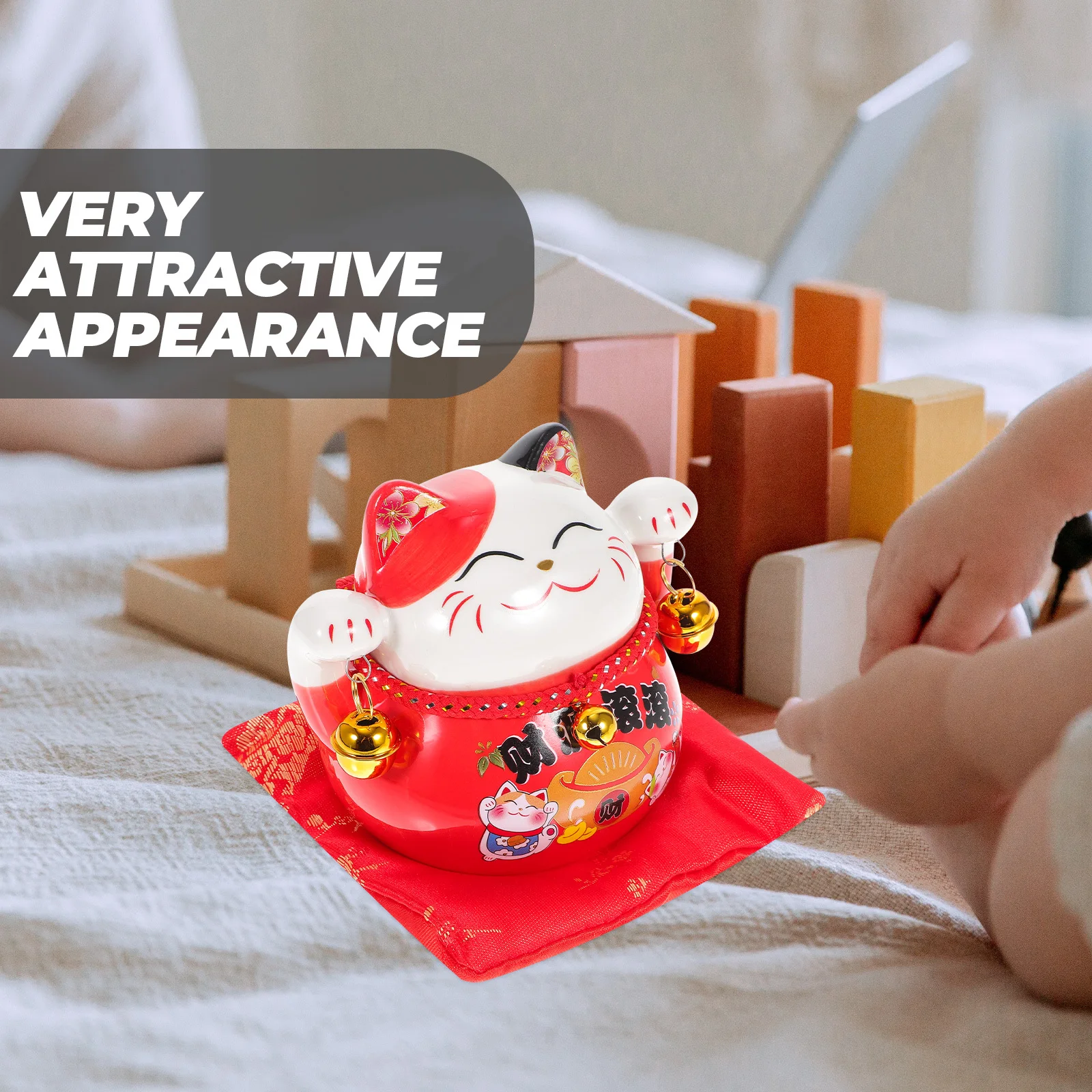 

Ceramic Fortunate Cat Piggy Bank Fashionable Ceramic Saving Pot Decorative Coin Container for Home Piggy Bank for Kids