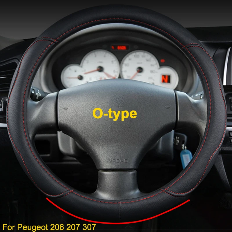Car Steering Wheel Cover Wrap for Peugeot 107 206 207 307 408 508 Round Auto Steering-Wheel