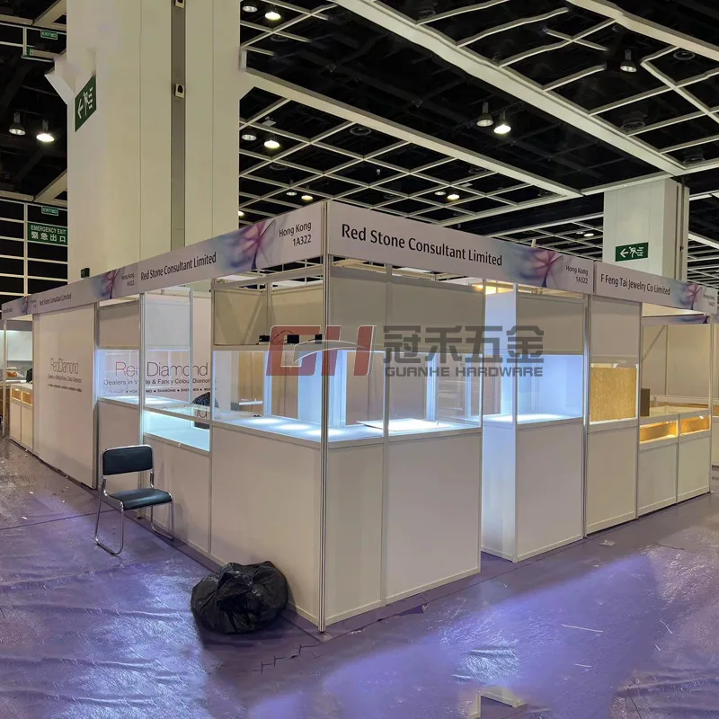 Octagonal Prismatic Glass Showcase Exhibition Detachable Booth Sample Cabinet Aluminum Alloy Disassembly Combination Counter