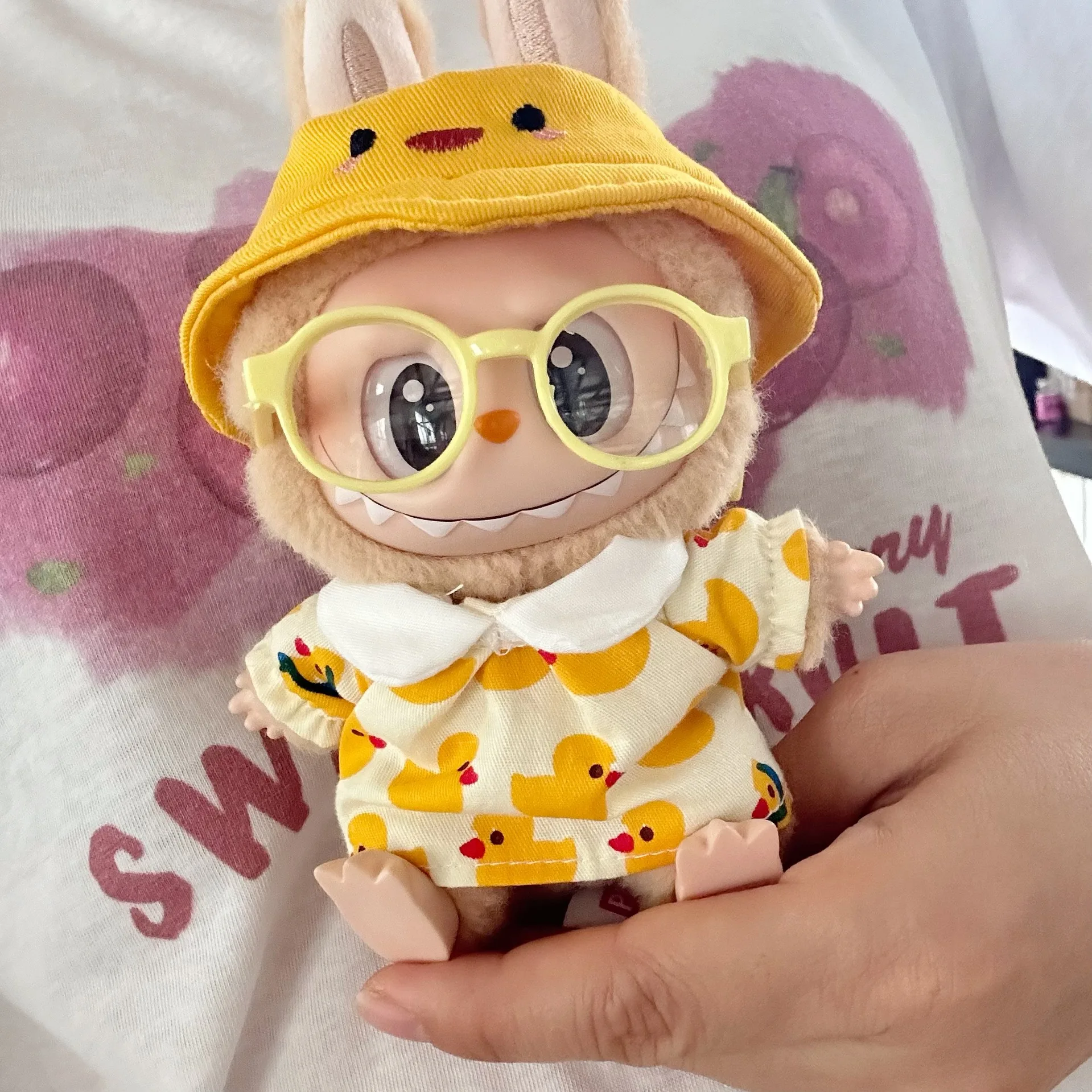 

15cm Labubu II Idol Dolls Clothes Yellow Duck Sitting Party Accessories DIY Gift Korea Kpop Exo Clothing Plush Doll'S Clothes