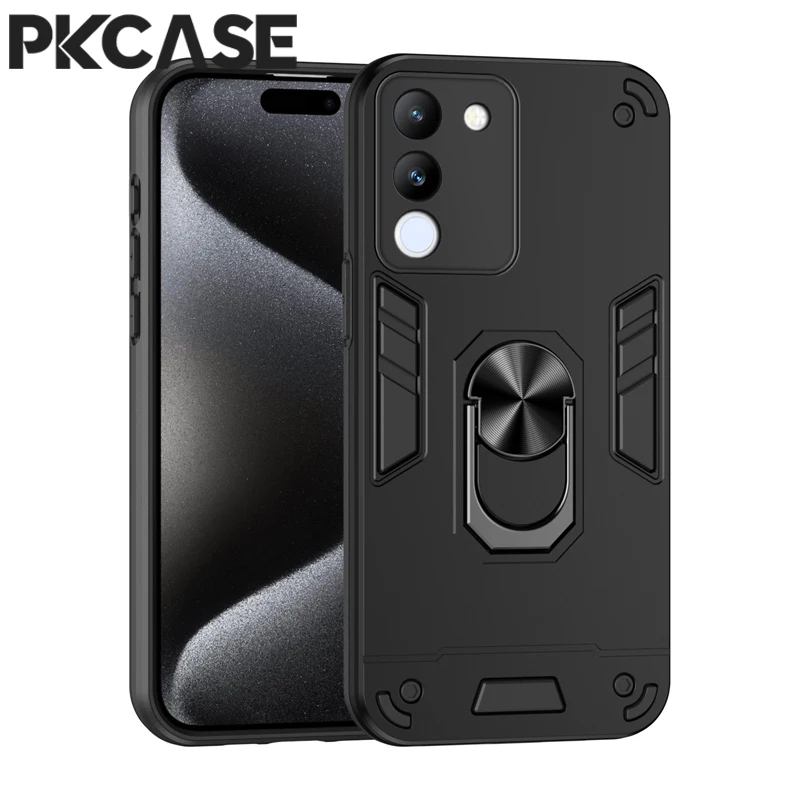 

PKCASE Shockproof Bracket Case For VIVO Y200 Y56 Y35 Y33S Y22 Y16 V29 V29E V27 V27E V25 V25E V40 V50 Lite S16 Pro S16E T1X Cover