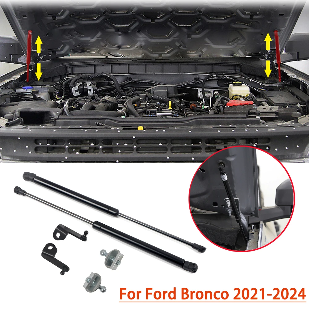 

2 шт. передняя стойка капота, подъемная опора, газовая пружина, амортизаторы, стержень для Ford Bronco 2021 2022 2023 2024, автомобильные аксессуары