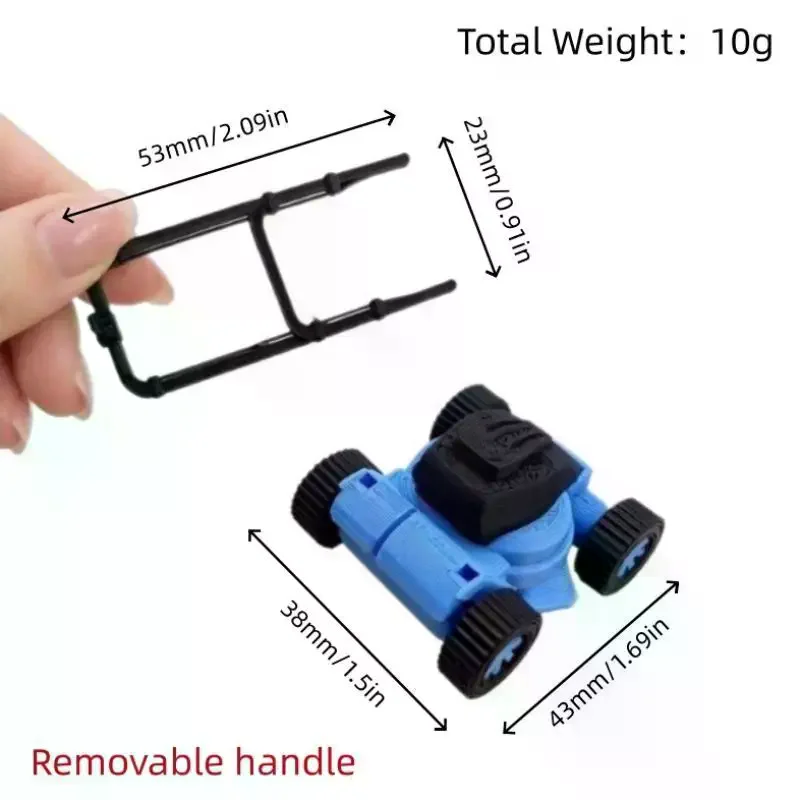 Mini Lawn Mower Dollhouse Furniture Model Hand Push Grass Cutter Decor Simulated Garden Tool For 1/12 Doll House Scene Layout