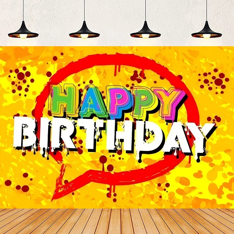 Photography Backdrop Tie Dye Poster Hippie Colorful Paint Peace Love Rainbow Banner Happy Birthday Party Decoration Background