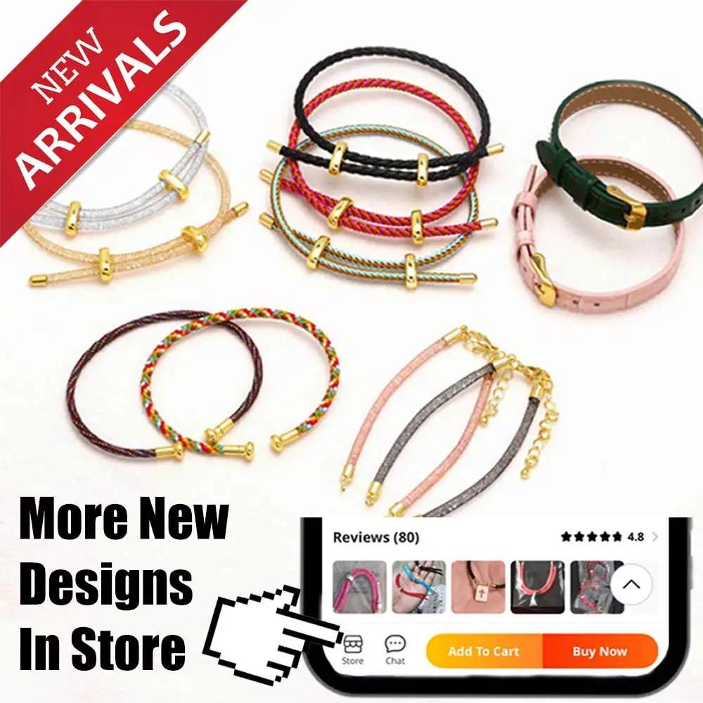 OCESRIO Fashion Multicolor Brass Bracelet Wrist Chain Thread String Adjustable Stainless Steel accesorios de joyería brth08