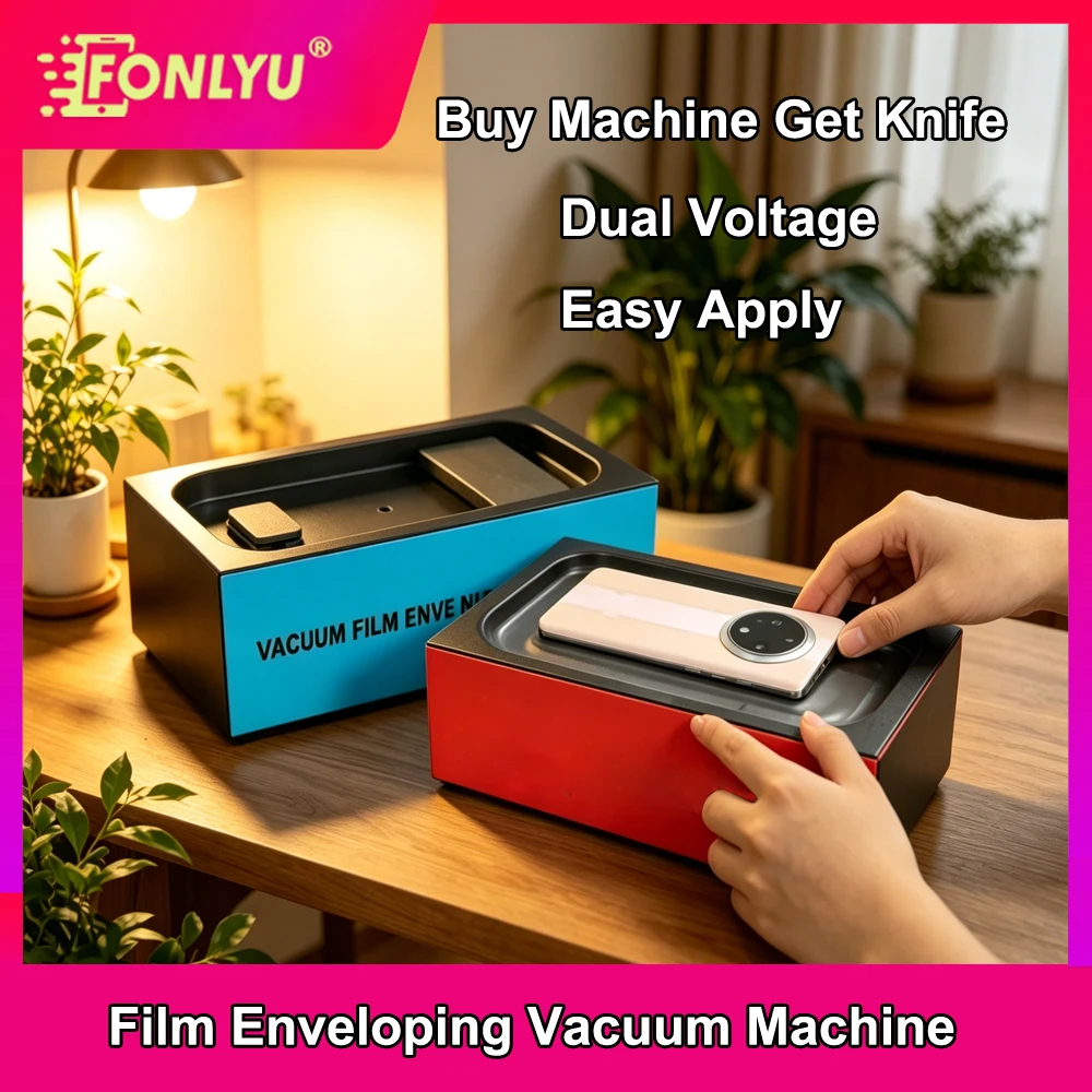 

FONLYU New Automatic Vacuum Film Coating Machine Mobile Phone Back Film Color Changing Full Cover Laminating Wrapping Machine