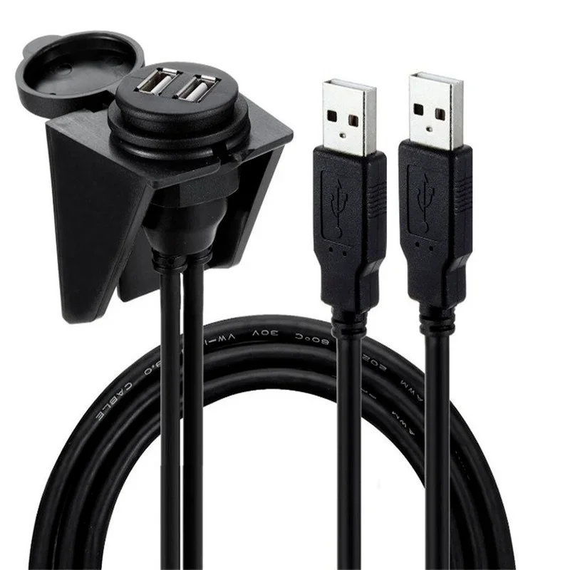 

Водонепроницаемый пыленепроницаемый двойной Usb 2,0 USB 3,0 штекер-гнездо круглый Удлинительный кабель для монтажа на панели с кронштейном и крышкой