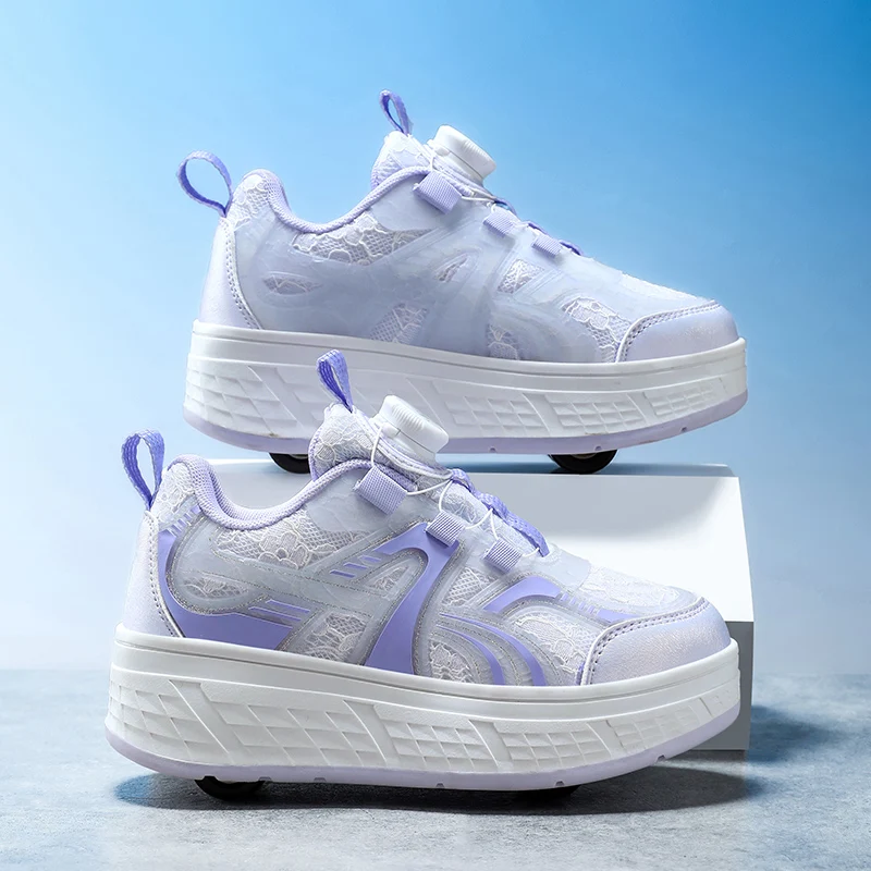 2025 Heelys para niñas de nueva moda: suela blanda, liviana, antideslizante, resistente al desgaste y equipada con hebilla giratoria