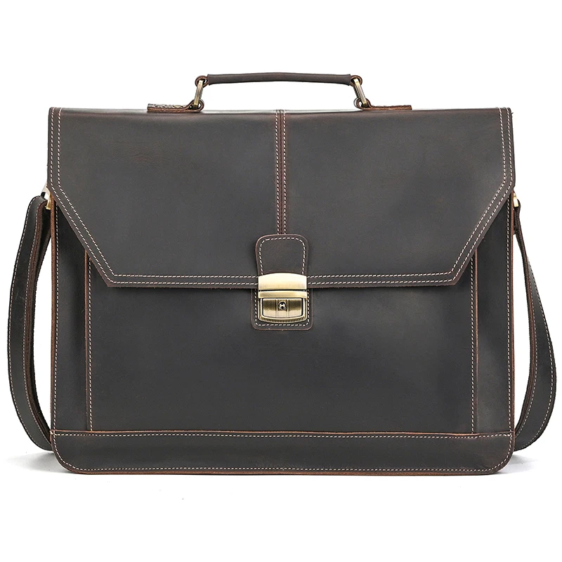 High Quality Laptop Briefcase Bag For Men Male 2026 New Arrivals Genuine Leather Briefcase Bag Real Cowskin Shoulder Bag Men