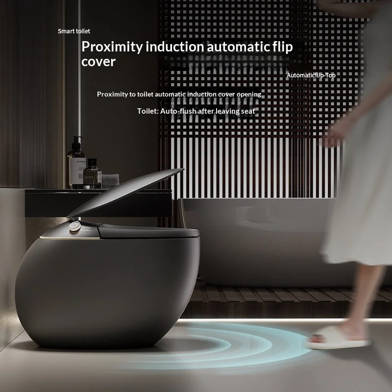 2026 Egg-shaped Floor-to-ceiling Automatic Smart Electric Bathroom Ceramic Smart Toilet With English Voice Control