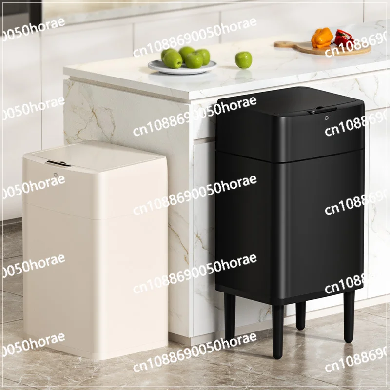 Intelligent Induction Garbage Bin, Electric Household with Lid, Large Capacity, Lightweight, Luxury Stainless Steel Garbage Bin