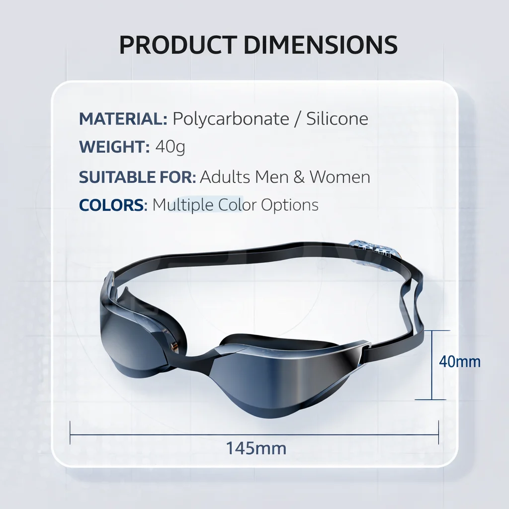 JSJM Professionelles Schwimmbrillen-Geschenkset mit Schwimmkappe, Waschbeutel, Mikrofaserhandtuch, Schwimmset für Erwachsene, beste Geschenkidee – Detail 5