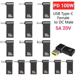 Type C Female to DC Male Converter PD 100W Fast Charging Adapter Converter Power Adapter Connector for Lenovo PC/HP/DELL