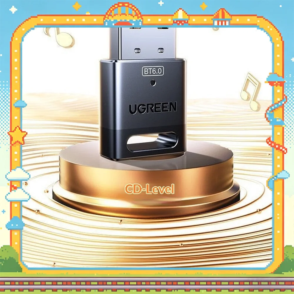 UGREEN 75073 Bluetooth 6.0 USB Adapter for PC Desktop Laptop Wireless Headphones Keyboard Mouse Windows 11.