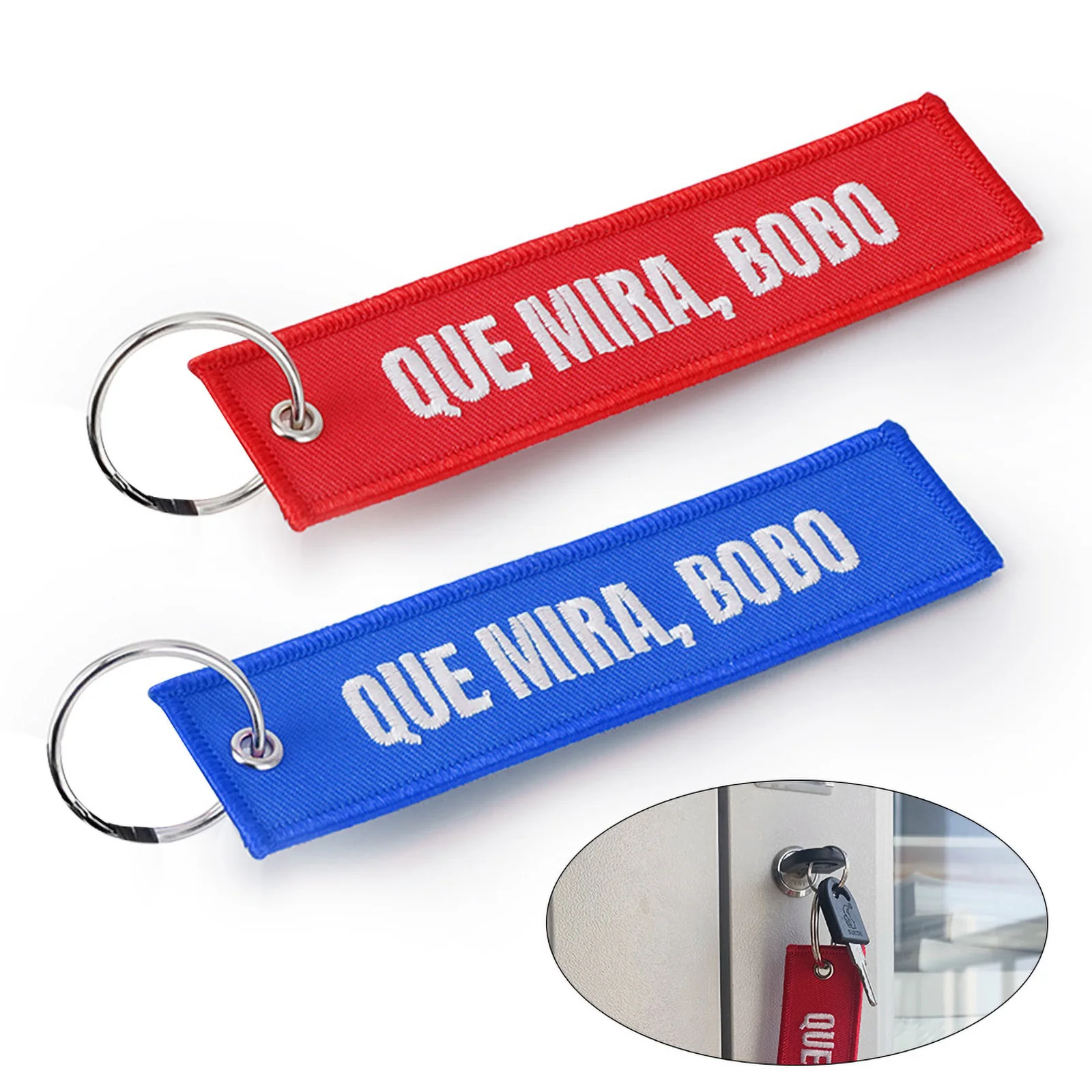 1PCS Novelty Keychain New Embroidery Key For Motorcycles And Cars Key Tag  Man Keychain Keys Keyring Fashion Gifts