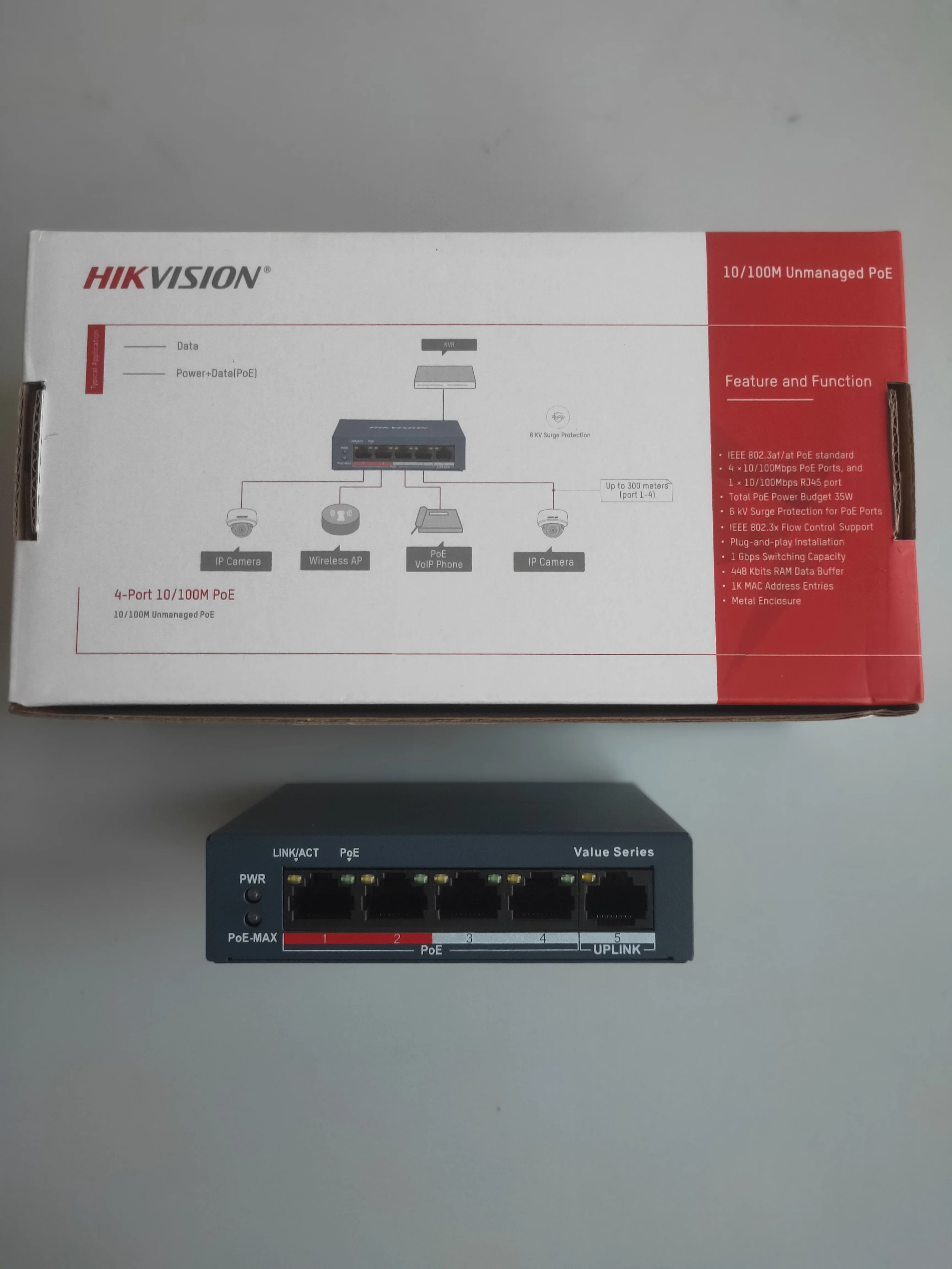 Imagem -06 - Port Switch Poe Ethernet Rápido Ethernet Ds3e0105p-e m b Hikvision4