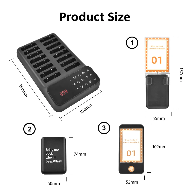 Imagem -06 - Restaurante sem Fio Sistema Pager Baking Sistema de Chamada Abelha Vibrar o Flash Food Truck Igreja Berçário Clínica
