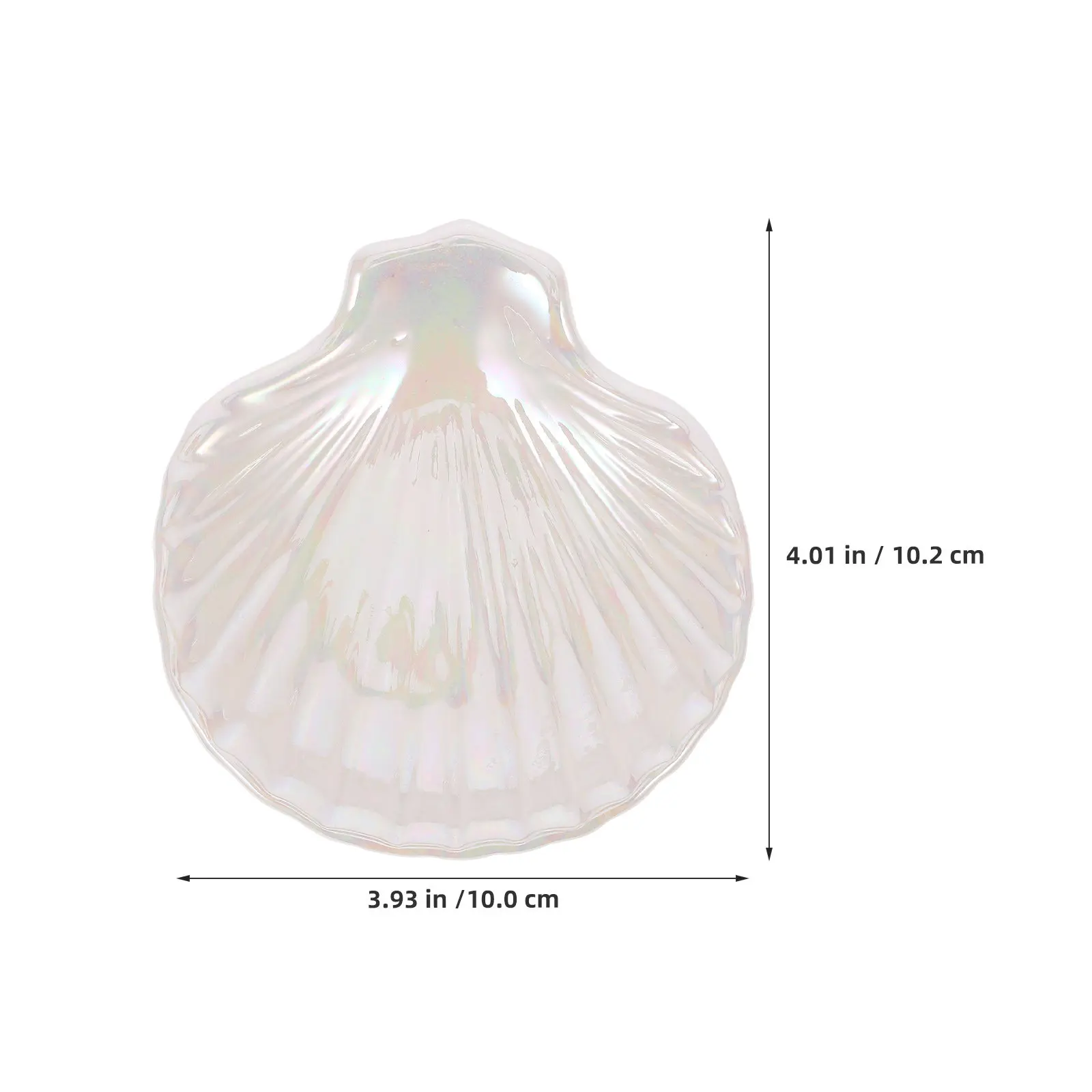 2Pcs Ceramic Jewelry Tray Shell Shape Decorative Rings Earrings Necklace Storage Organizer White Dresser Countertop