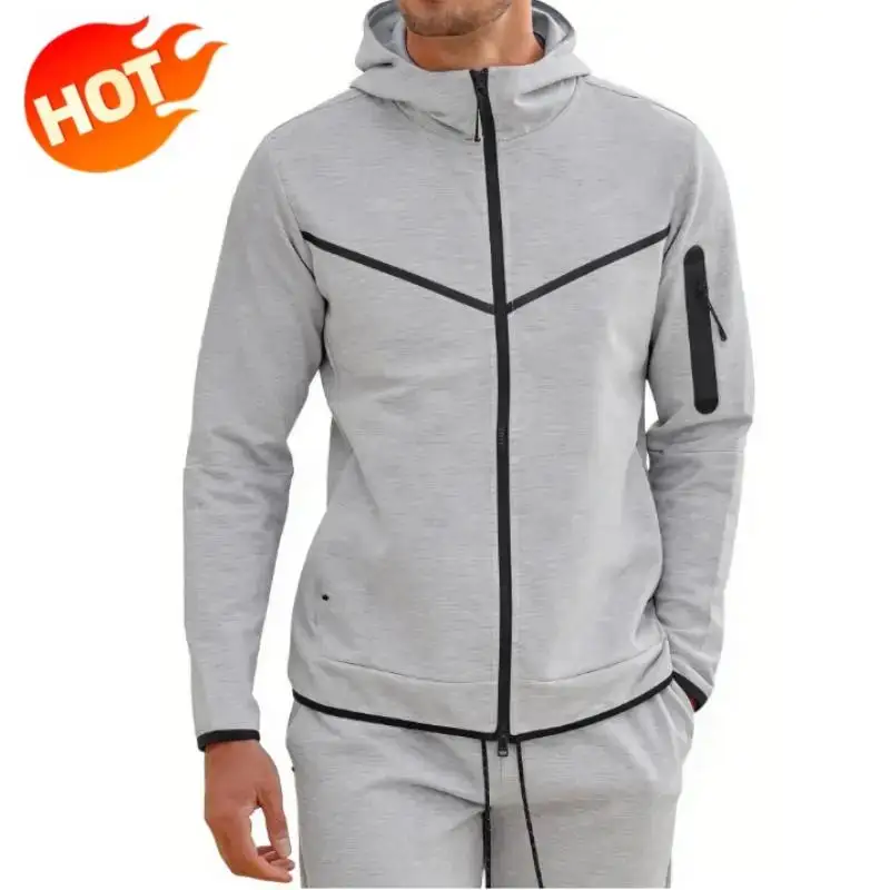 

Мужской спортивный костюм, повседневный модный комплект, новинка 2026 года, весенне-осенний мужской спортивный костюм с капюшоном