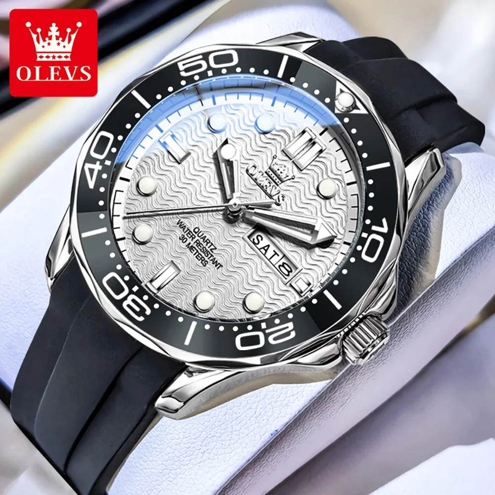 OLEVS 3738 Brand original authentic watches for man luxury Gift Box Steel band/silicone strap quartz men's watch