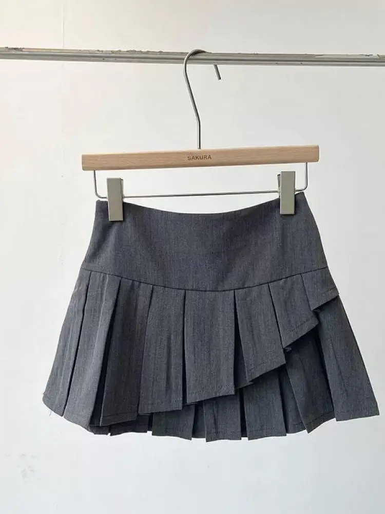 

Summer Vintage Black White High Waist Slim Versatile Sexy Mini Skirt Women Grey Elegant Vacation Preppy Style Party Short Skirts