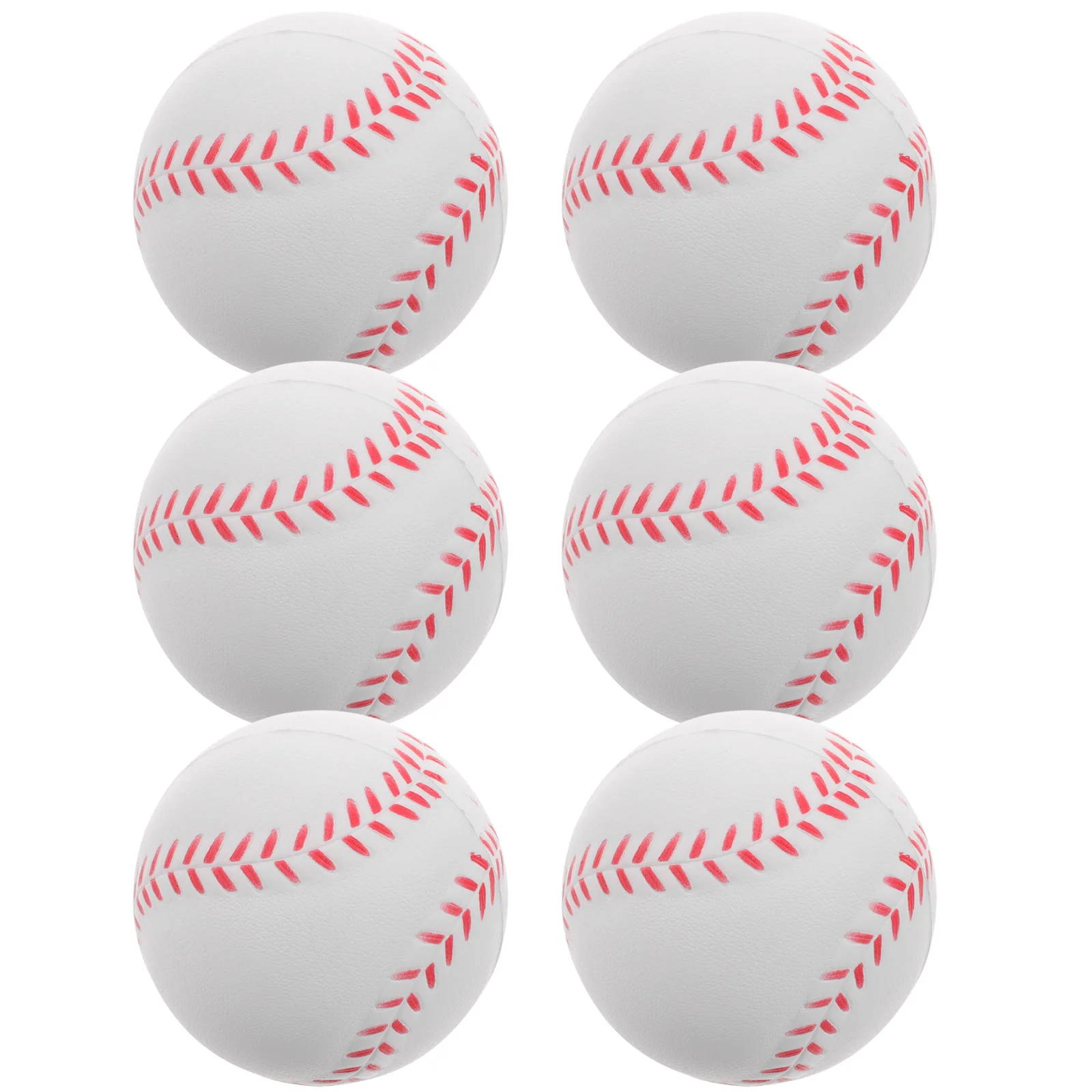 6 Pcs Outdoor Sports Balls Sponge Training Baseball Softball Pu Practice Baseballs