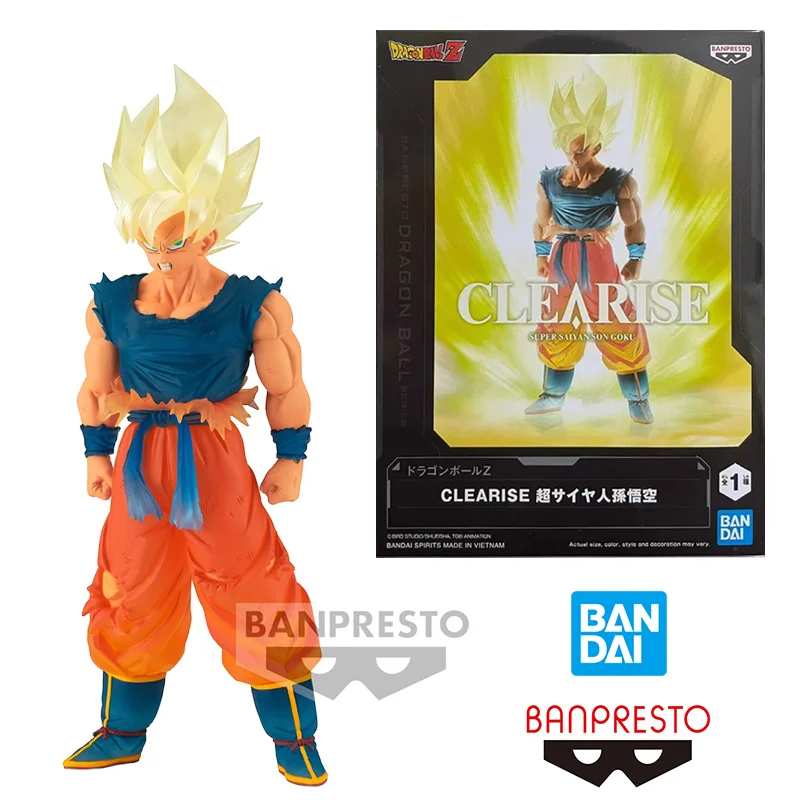 Bandai Banpresto Dragon Ball Z Clearise Super Saiyan Son Goku 17Cm Original Anime Figure Model Children's Toy Gift Collection