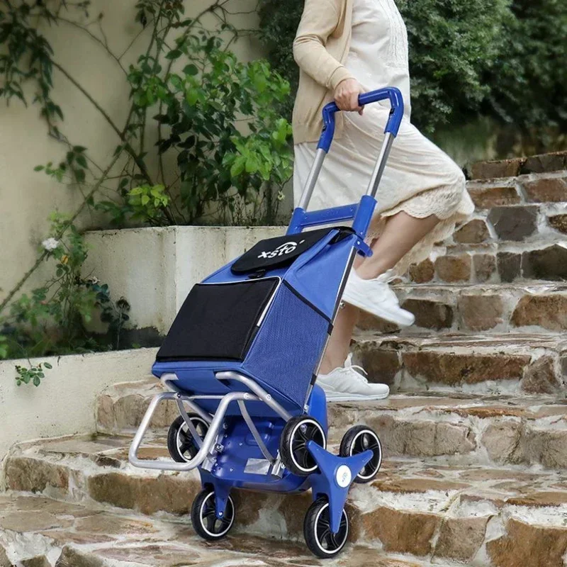 Domestic Folding Portable Shopping Carts Silent Outdoor Electric Shopping Cart Climbing Machine Cart Wheel Carts Storage Homes