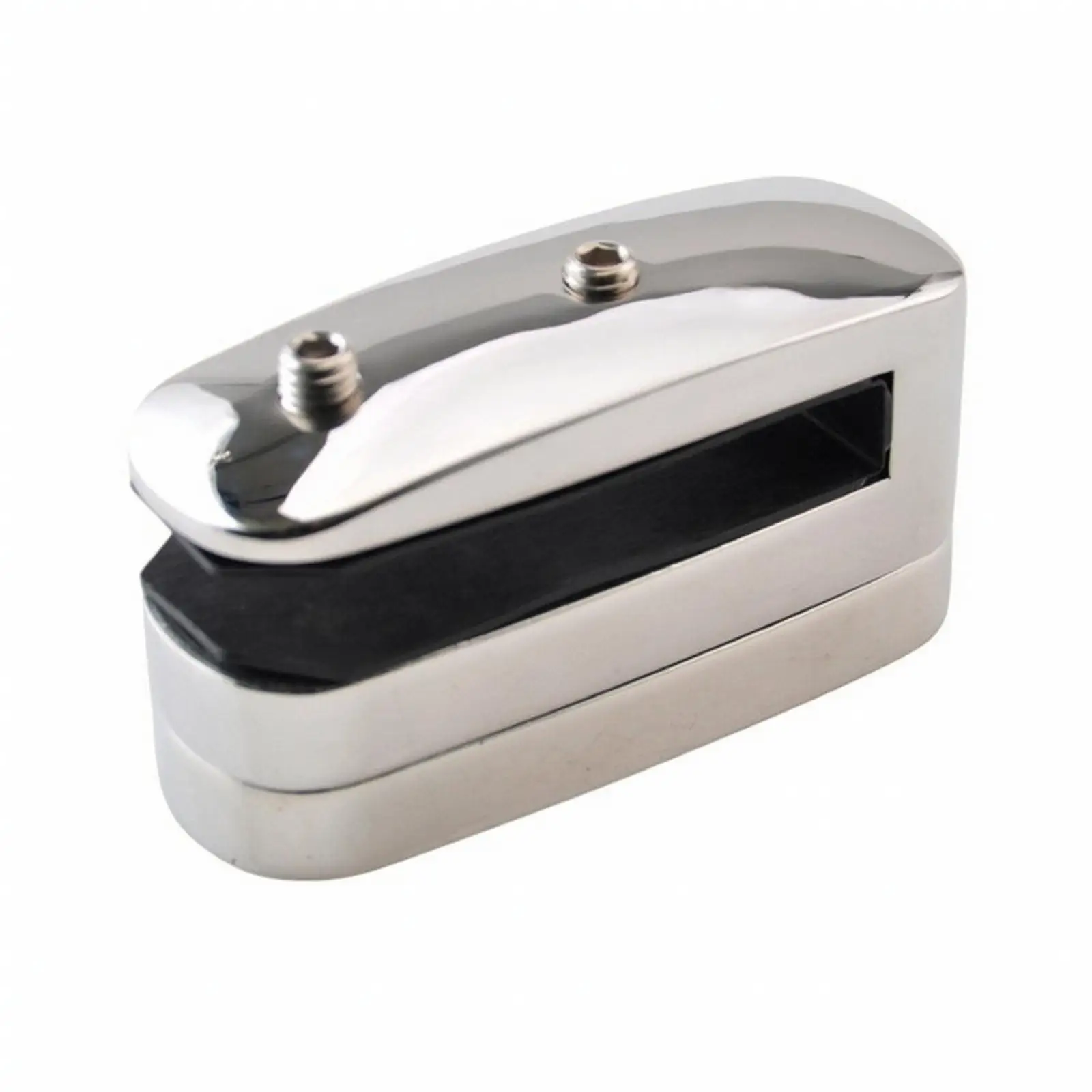 Stainless Steel Glass Clamp | Polished Chrome Finish, Glass Clamp with Rubber Liner, for Balconies