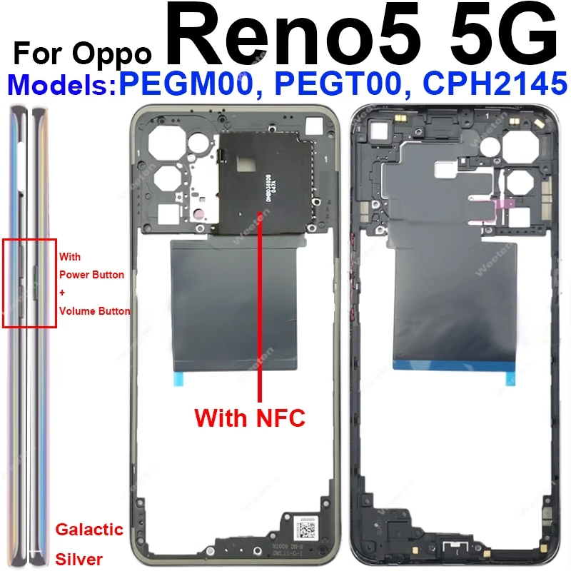 OPPO Reno 5 5K 5F 5Z 5G Middle Frame Cover