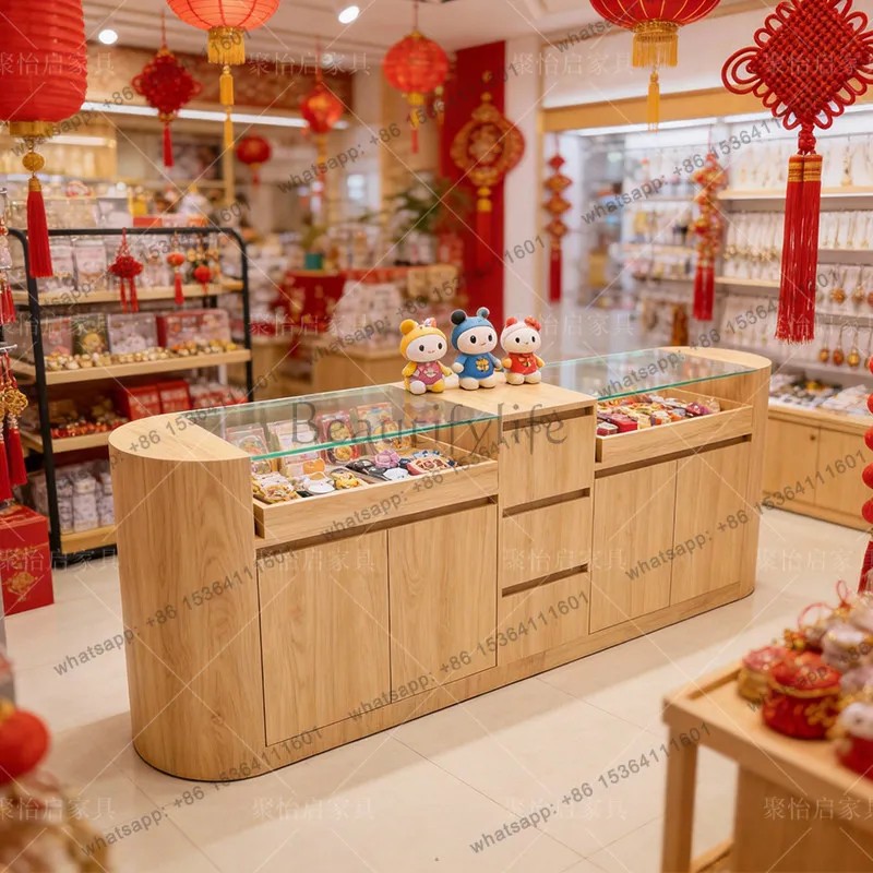 

Solid wood jewelry counter Shopping mall glass display Nakajima counter