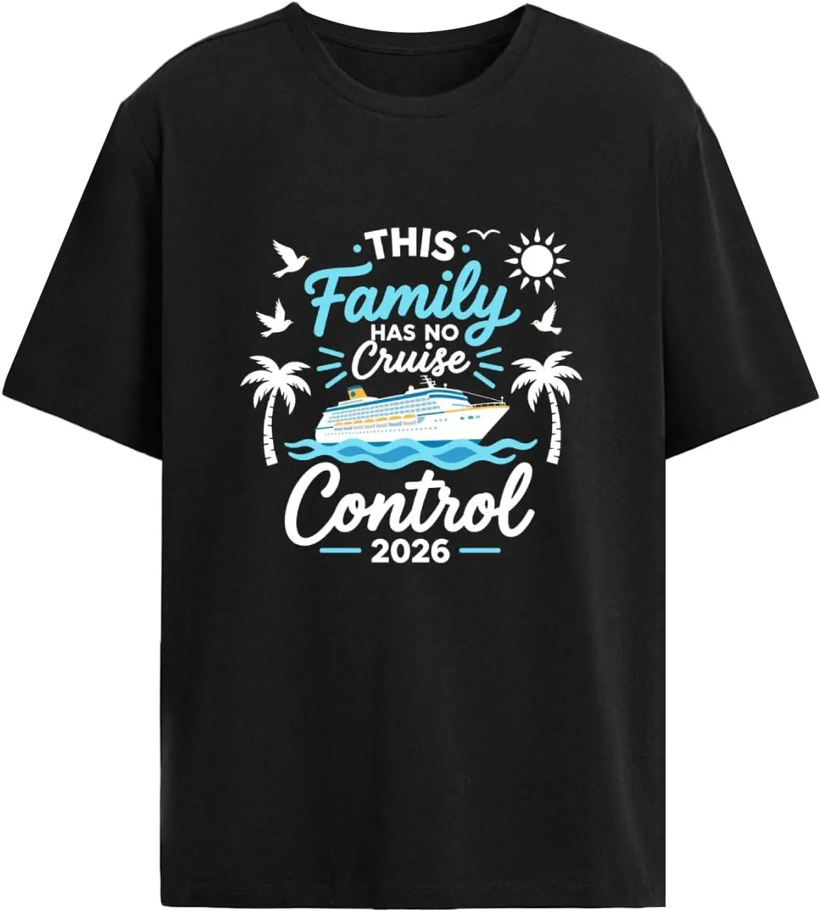 

Футболки с забавными принтами для мужчин серии "This Family Cruise has no Controls"