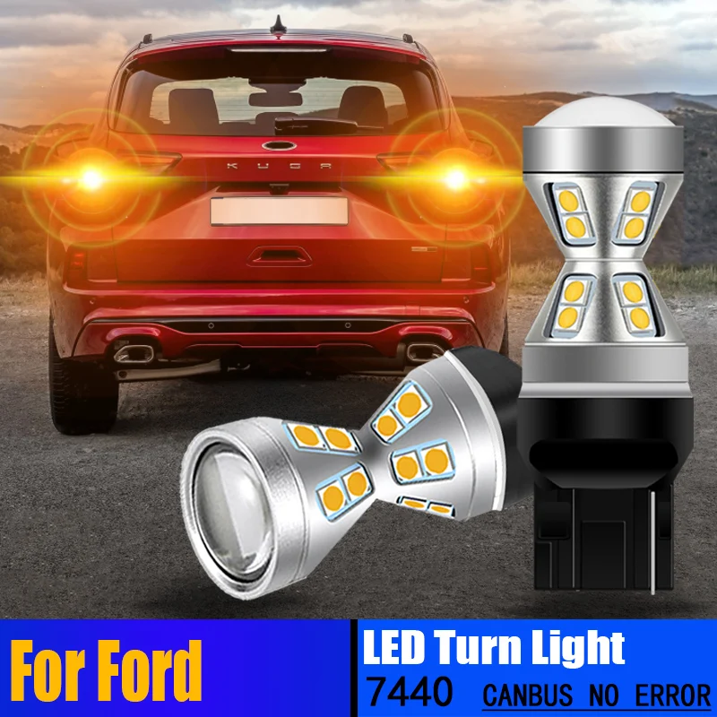 

2PCS 7440 7441 WY21W CANBUS No Error Anti Hyper Flash LED Rear Turn Signal Lights Blinker Bulb Amber Yellow Lamp For Ford Escape