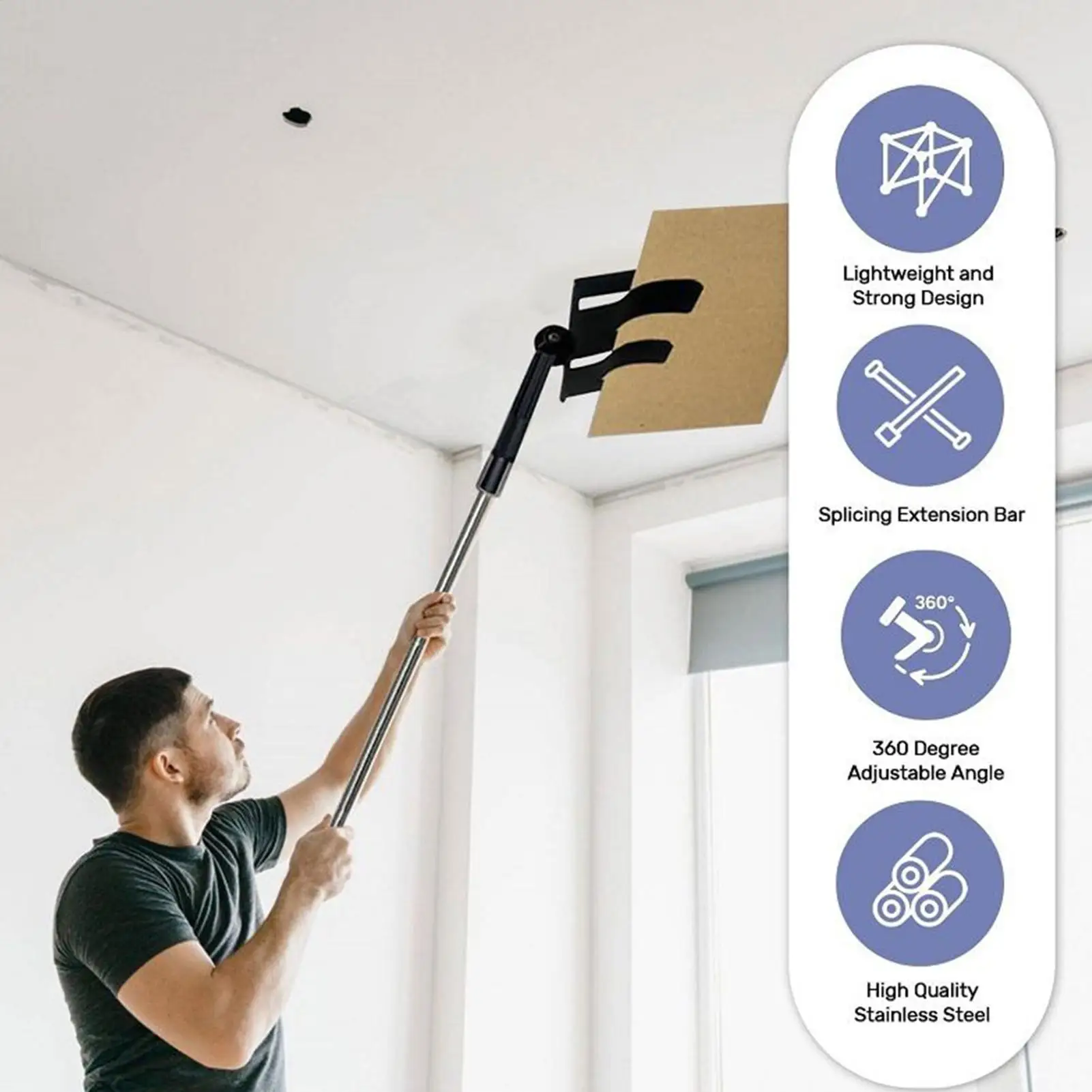 درع الطلاء للرش قابل للتعديل ممتد مع 6 أعواد طلاء خارجي درع رش لأرضية زاوية باب السقف #3