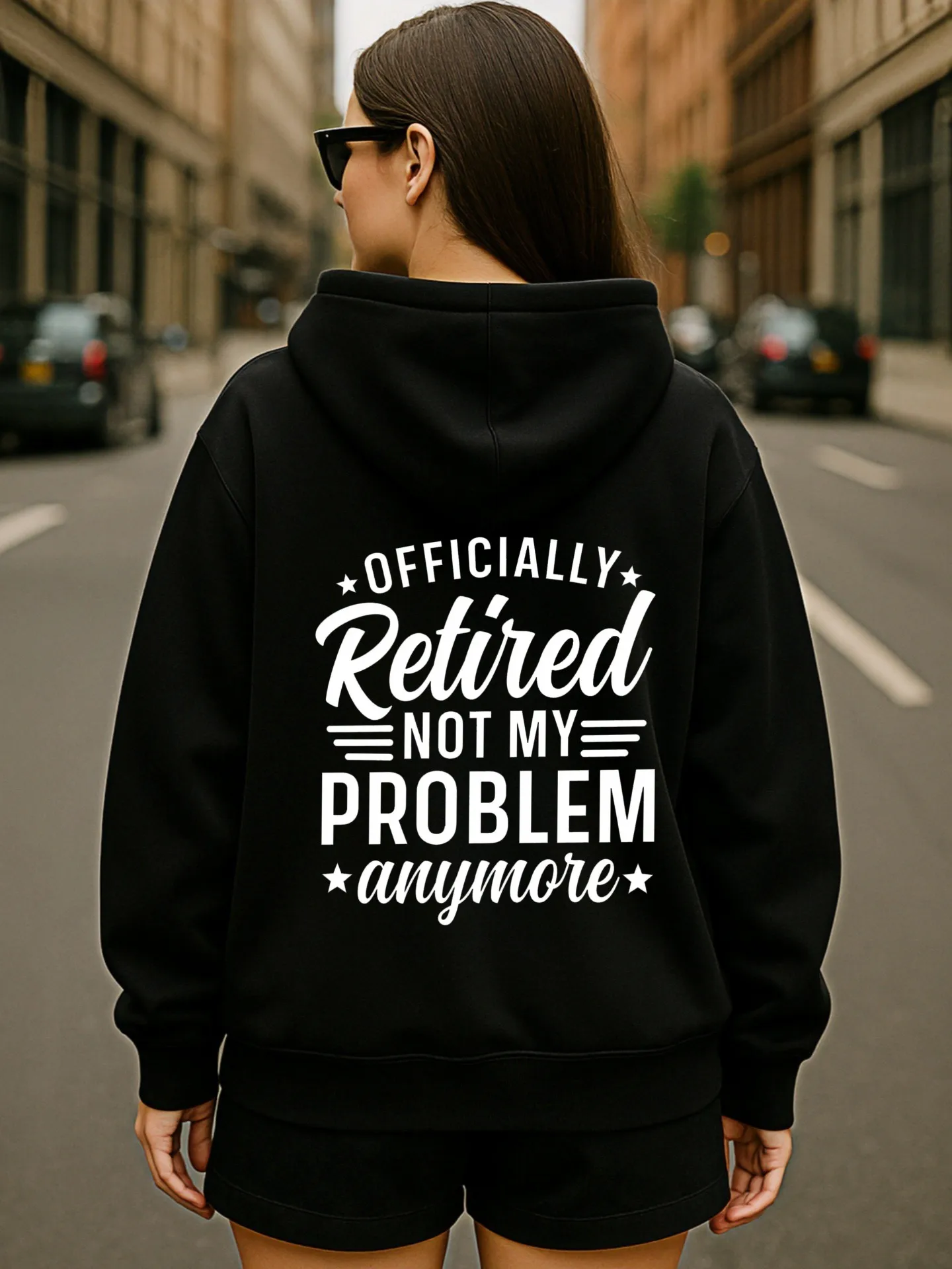 سترة نسائية بغطاء للرأس برسومات جرافيكية، بلوفر مطبوع كبير الحجم لطيف "عامل البريد"، سويت شيرت Kawaii Streetwear للخريف #2