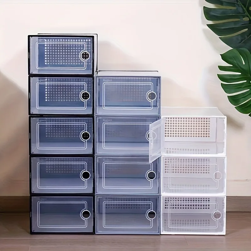

6pcs Thickened Shoe Boxes Sneaker Display and Storage Stackable Shoes Rack Storage Bins for Hats and Clothes Dustproof Organizer