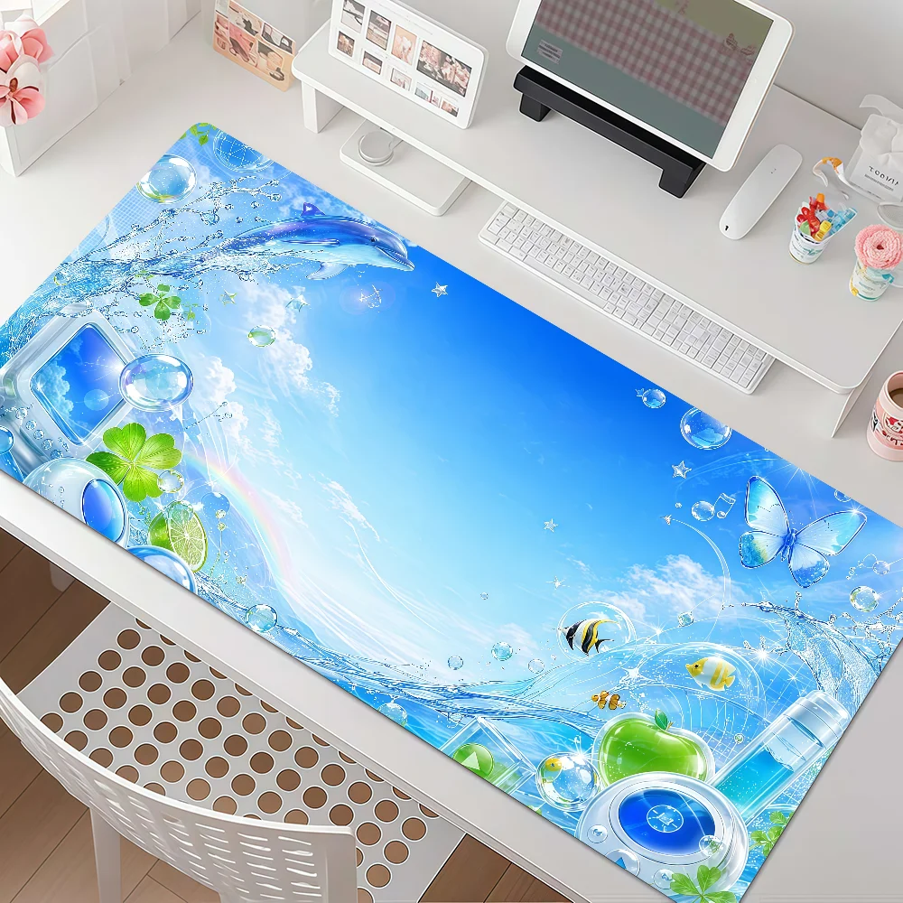 Frutiger Aero Art Mouse Pad Anti Slip Rubber Edge Locked Thickened Laptop Gaming Desk Mat