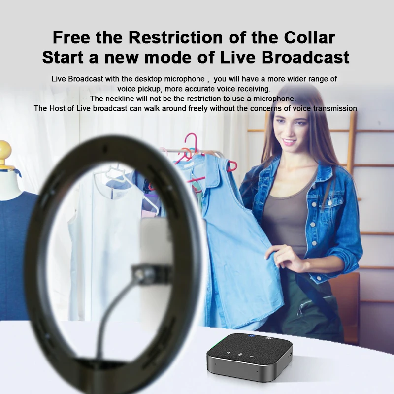 eppfun Bluetooth Speakerphone with Mic, 360° Voice Coverage Conference Microphone for Home Office, Smart Voice Enhance - Image 3