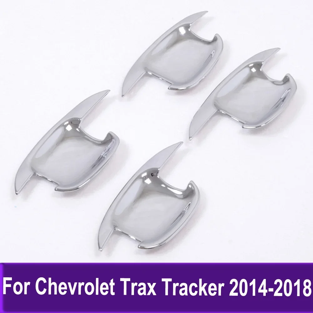 Car Accessories ABS Chrome Side Door Handle Bowl Cover Trim Sticker For Chevrolet Trax Tracker 2014-2016 2017 2018