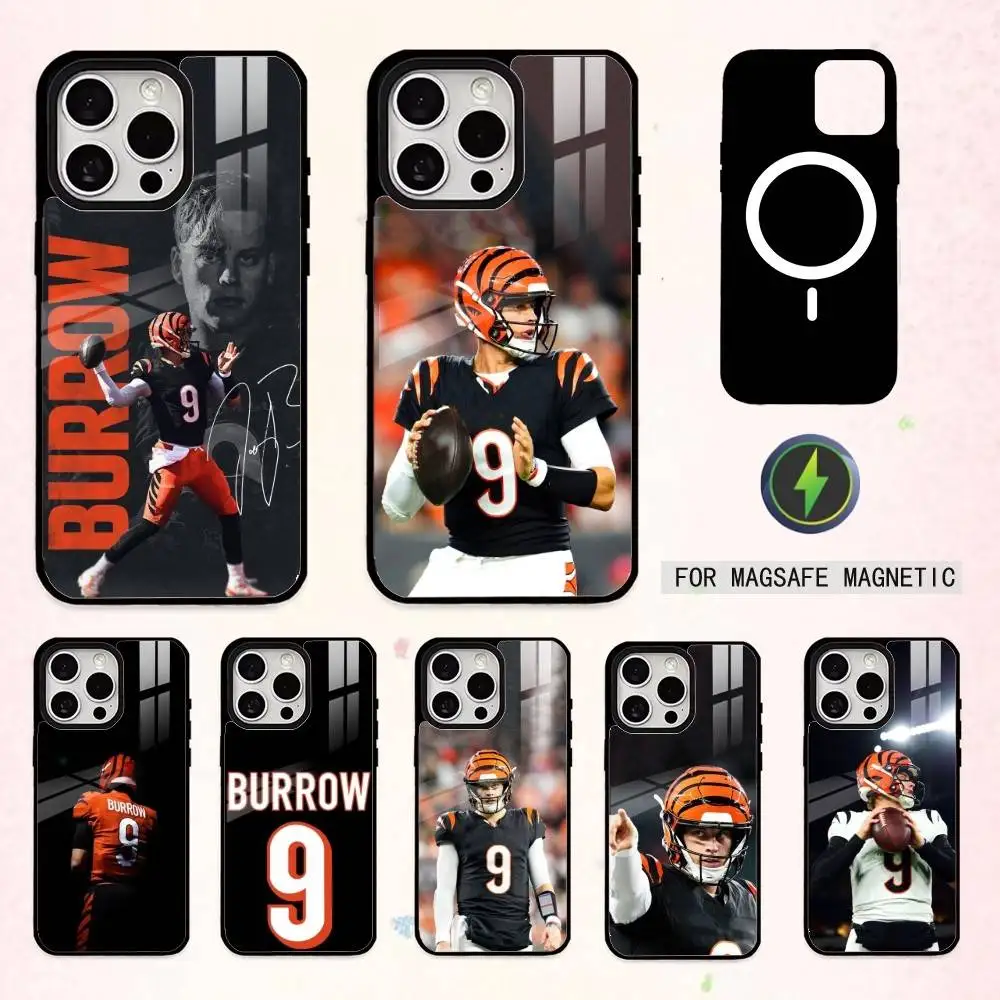 

COOL S-Sports J-Joe Burrow 9 Phone Case For iPhone17,16,15,14,13,12,11 Plus,Pro Max Magnetic For Magsafe Wireless Charging